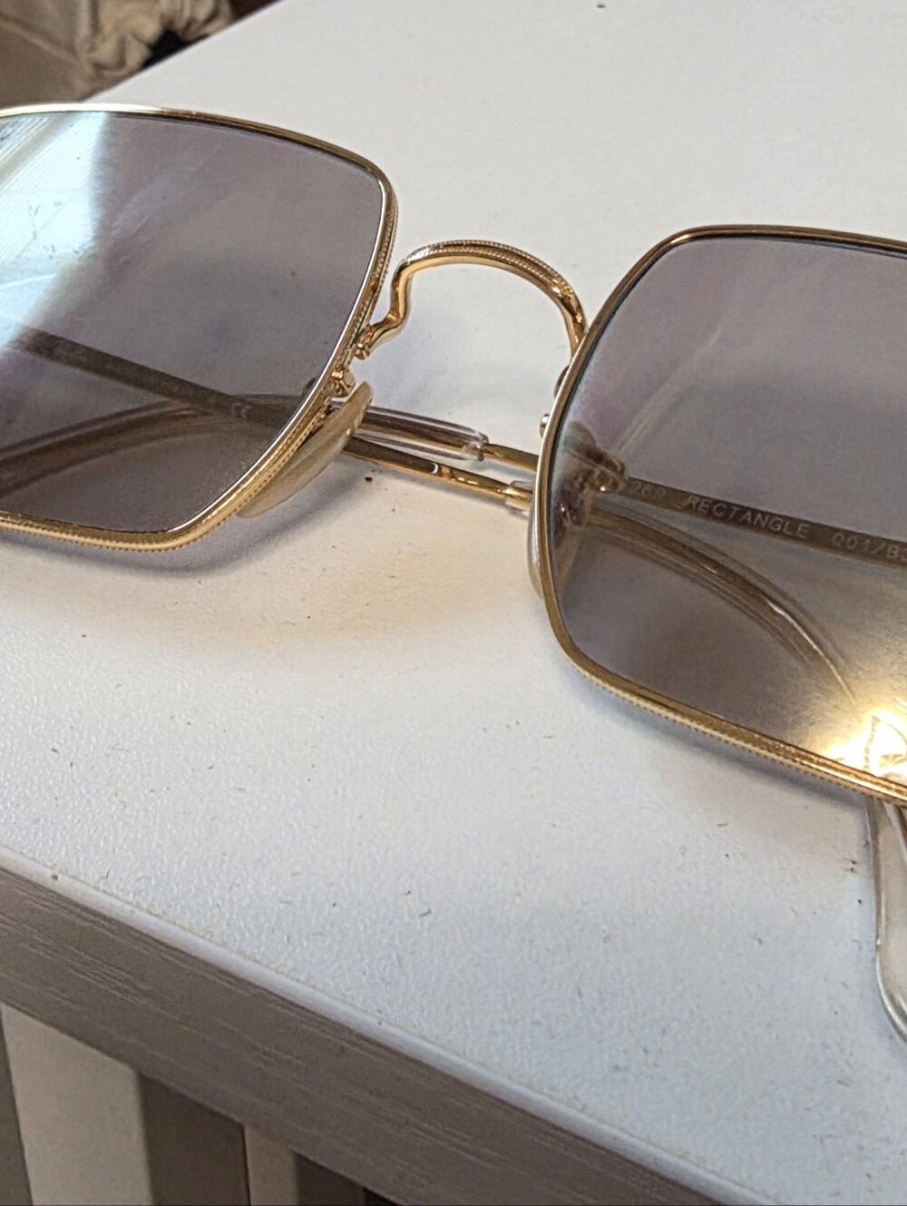Ray-Ban Gold Frame Brown Lens 1971 Square Sunglasses - Picture 4 of 4